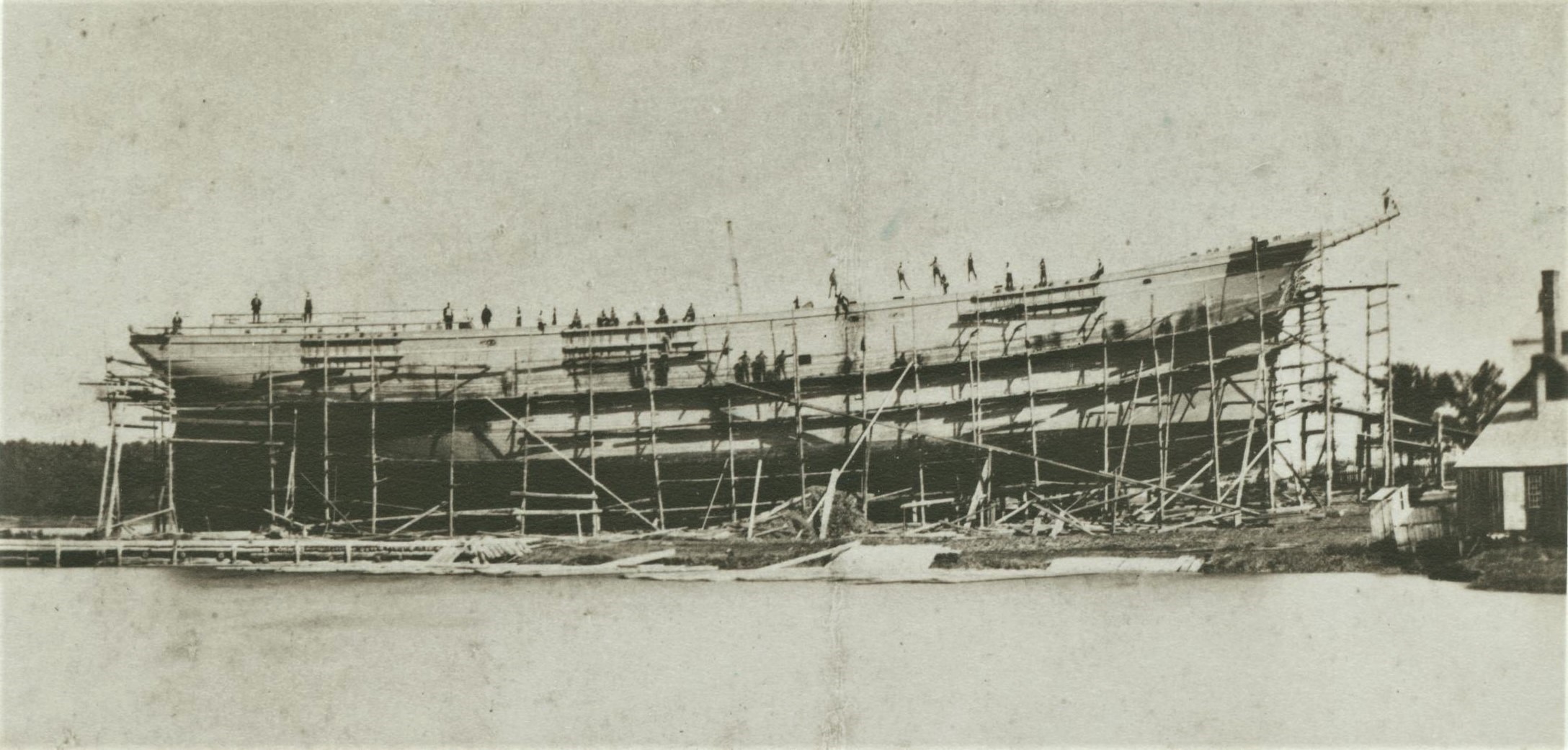 Ship Rembrandt at the Crawford & Perkins Shipyard 1876