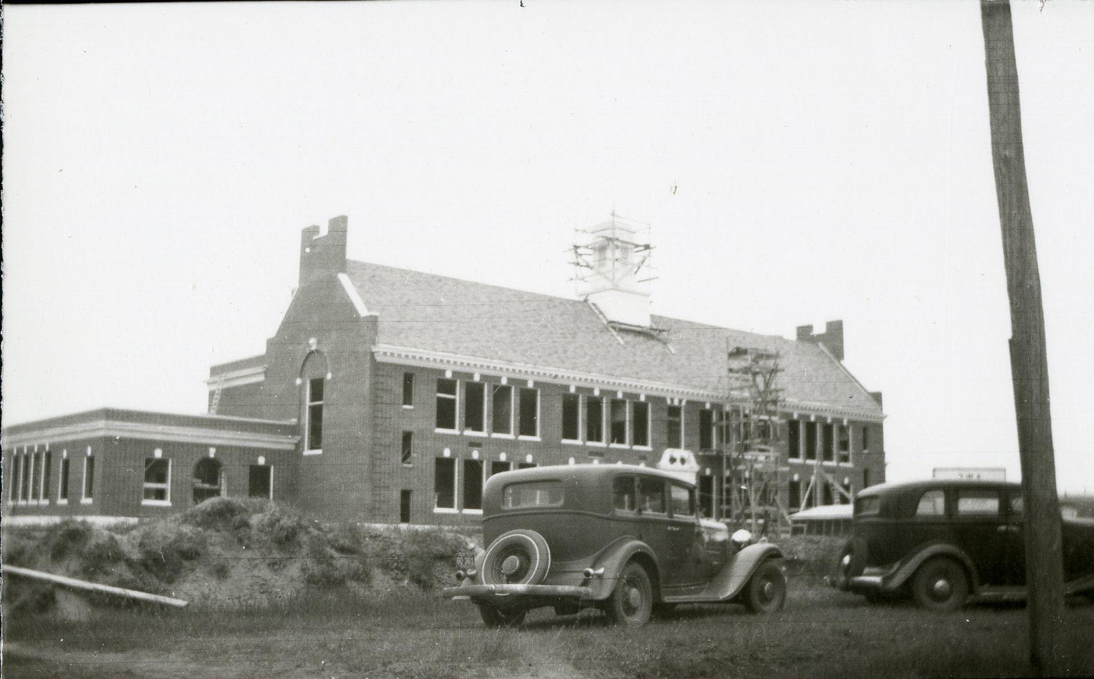 Kennebunk High School under construction, 1939