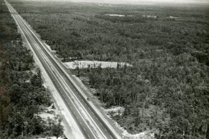 Aerial photo of the Maine Turnpike, c.1950.