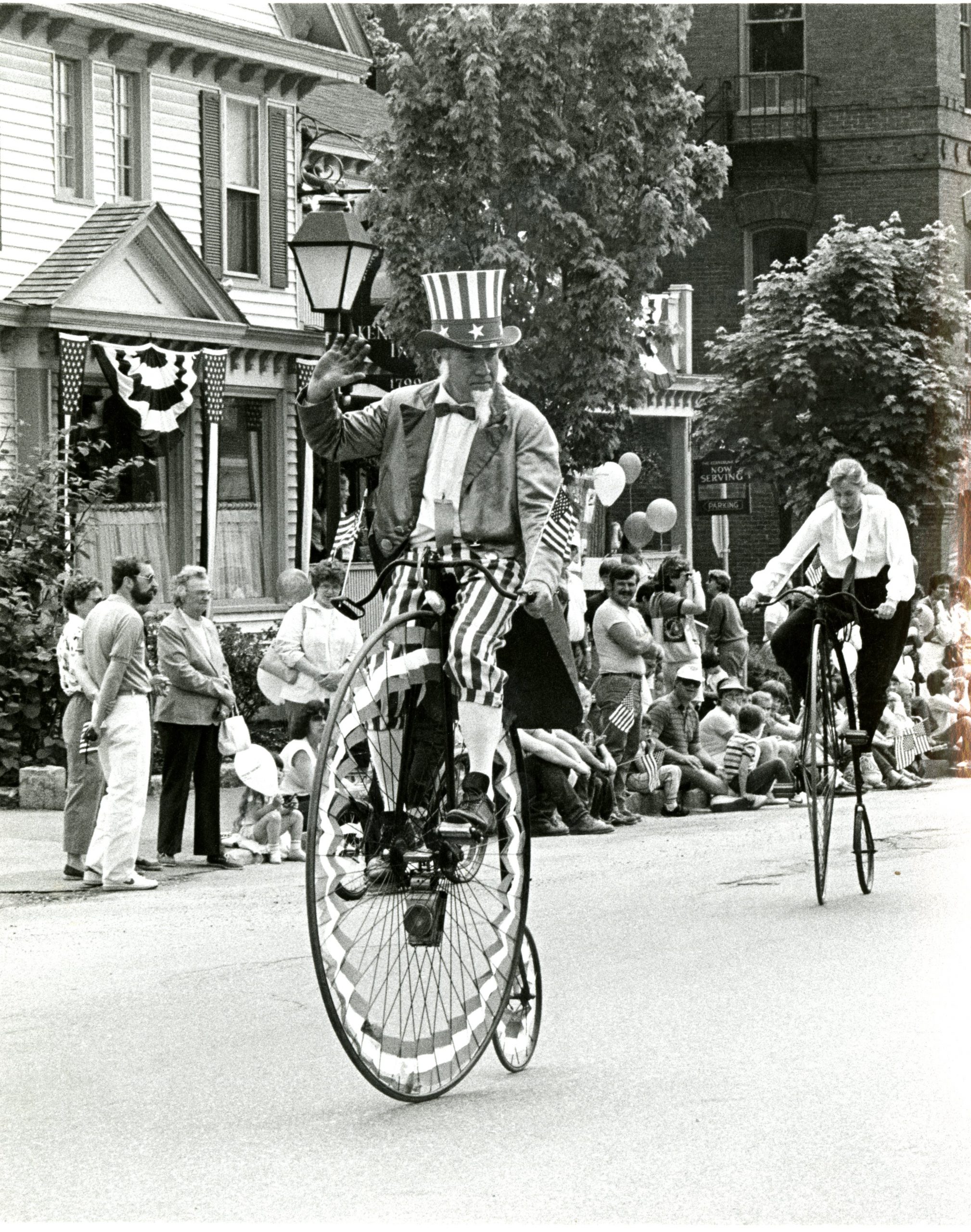 Zip Amarchi as Uncle Sam leading the 1986 Old Home Week Parade