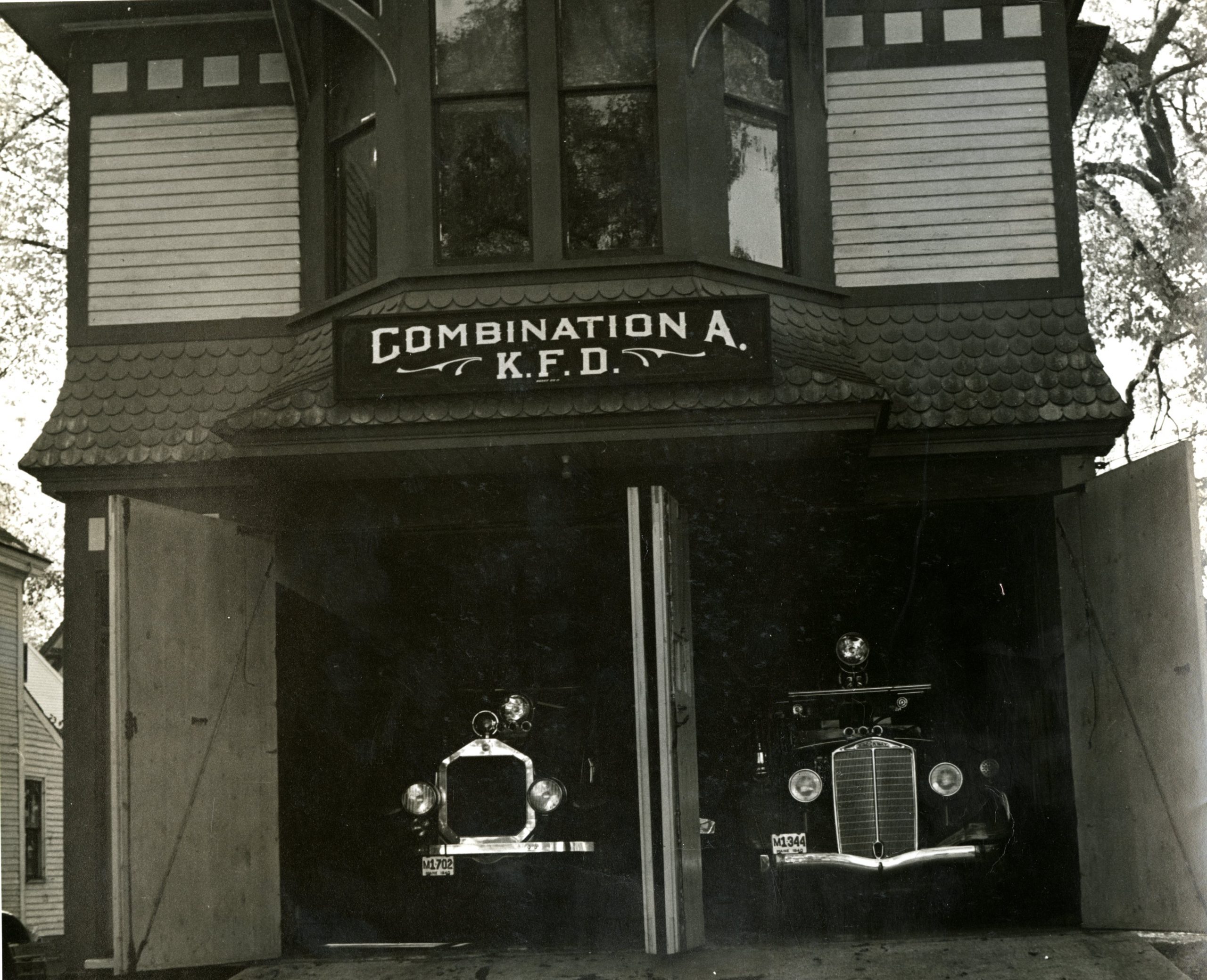 Kennebunk Safeguard Firehouse on Fletcher Street, c.1950.