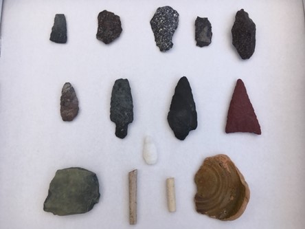 In addition to the similarities between the Cape Porpoise weirs and the one documented by White, Wabanaki and early Historic artifacts were found. They include Wabanaki projectile points, lithic flakes, as well as English pipe stems and pottery sherds. The age of these artifacts supports early writings that Indigenous people were in Cape Porpoise first, followed by Europeans.