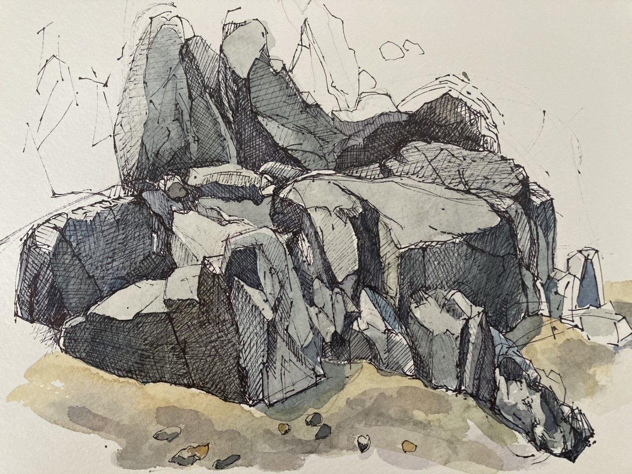 Plein Air Drawing Gooch s Beach Brick Store Museum