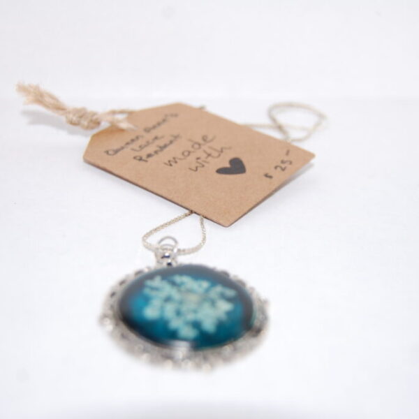 C - Queen Anne's Lace Pendant Blue by Raven Woods Curio (Consignment)