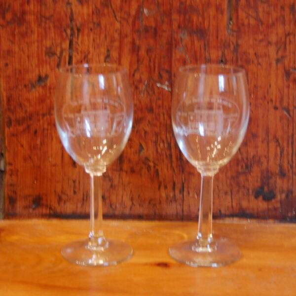 Museum Logo Wine Glass Pair