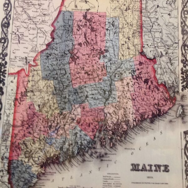 Maine 1853 Colton Map